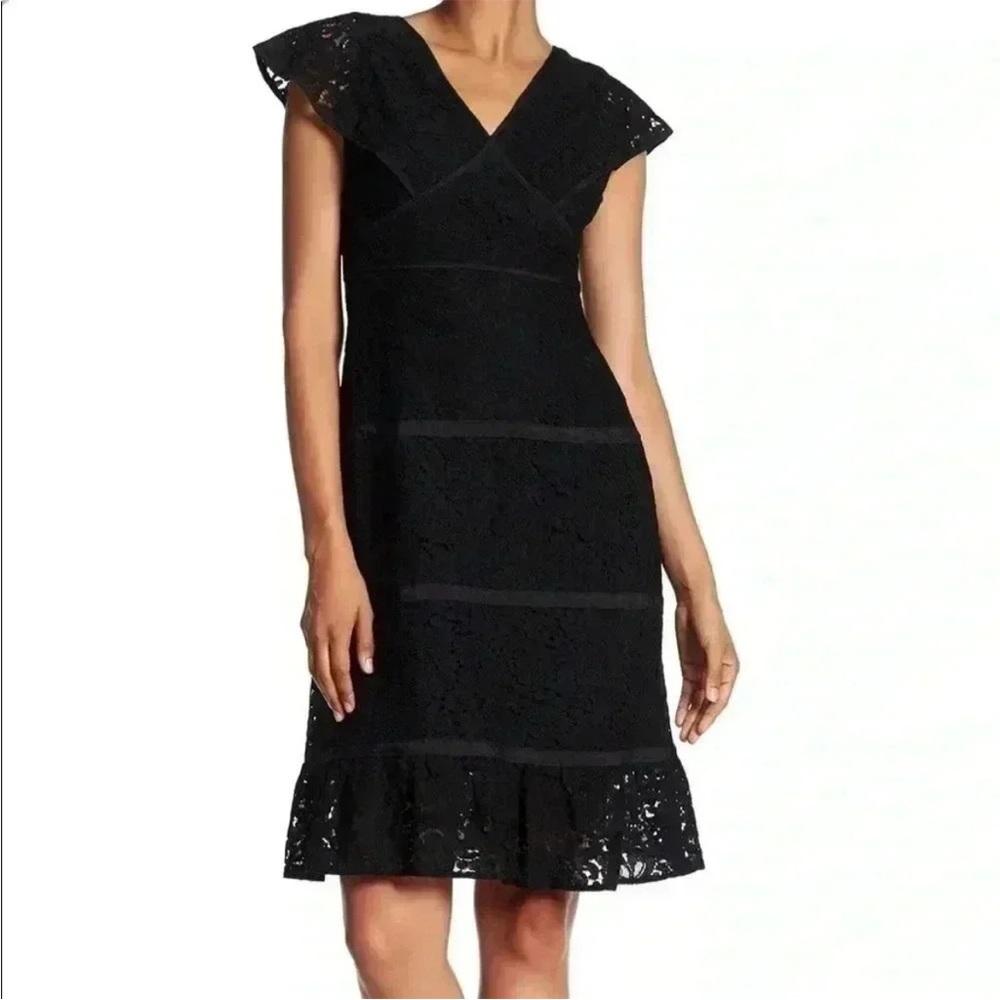 NWT Nanette Laporte Black Lace Dress size 12 wedding classy